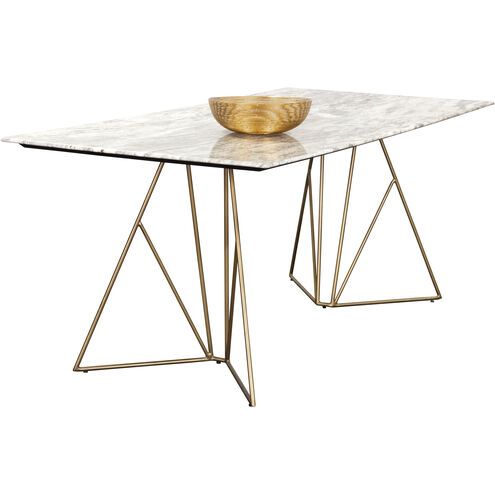 Ursula 78 X 36 inch Cappuccino / Antique Brass Dining Table